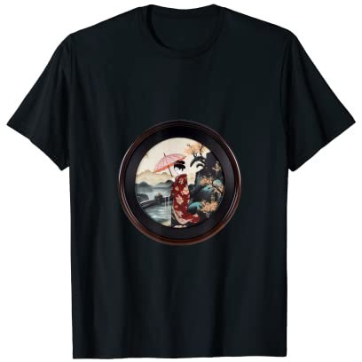 Castle Sakura Garden A Lady Beautiful Japanese Umbrella T-Shirt