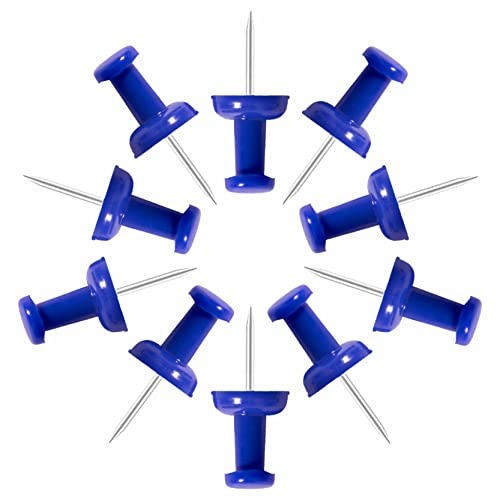 VAPKER Puntine da 120 puntine blu tinta unita per pollice, di dimensioni maggiori, testa in plastica con punta in acciaio per bacheca