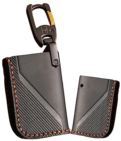 ontto Leder Autoschlüssel Hülle Passt für LYNK&CO Lynk Co 01 02 03 05 06 09 Schutzhülle TPU Schlüsselhülle Schlüsselanhänger Schlüsselbox Schlüssel Etui Cover 3 Tasten-Schwarz