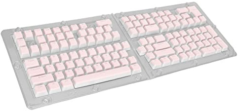 Pastel Keycaps, Pudding Transparent Gloss Matte Two Color Injection Molding Keycaps OEM Height 129 Keys for Mechanical Keyboards (Pink)