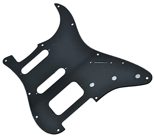 E-Gitarren-Teile 11-Loch Für For ST HSS-Gitarren-Pickguard Mit 3-Schrauben-Löchern In Runden Ecken Für Humbucker-Steg-Tonabnehmer E-Gitarren-Schlagbrett (Color : Matte Black)