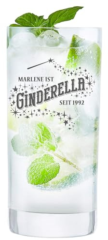 AMAVEL Bierglas mit Gravur, Ginderella Craftbierglas, Personalisiertes Glas mit Name und Jahreszahl, Trinkglas, Gravierte Gläser, Geschenkidee, Gläser mit Gravur