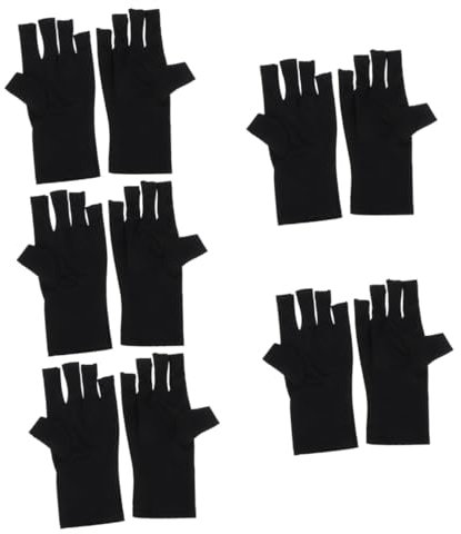 POPETPOP 5pairs Gel Nails Uv Gloves Uv Protection Manicure Gloves Sun Shield Comfortable Breathable for Nail Technicians DIY