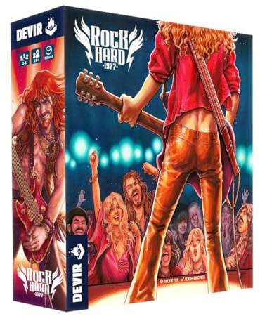 DEVIR - Rock Hard: 1977- Set Collection and Worker Placement Game- Family Game for Adults and Older Teens, For 2 to 5 Players, Ages 14+