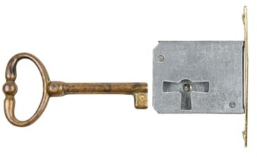 Holzando Möbelschloss Einsteckschloss mit Schlüssel 0012Q-3014 Links - Dornmaß 30mm - Halmlänge 42mm