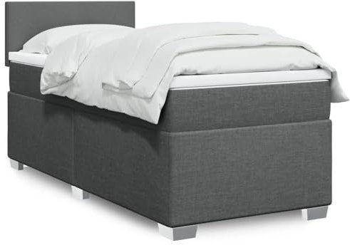 qohoio Boxspringbett mit Matratze Dunkelgrau 80x200 cm Bett Boxspringbett Bett Mit Matratze Schlafzimmer MöBel Polsterbett Stoff - 3285709