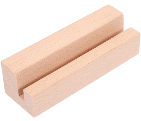 STOBOK Vielseitiger Schilderständer Aus Holz Fotoklemmen Kalenderhalter für Den Schreibtisch Basis Aus Naturholz 10 Cm für Die Dekoration Zu Hause oder Im Büro
