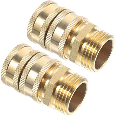 CIMAXIC 2pares Adaptador De Manguera De Jardín Conector De Latón Accesorio De Rápida