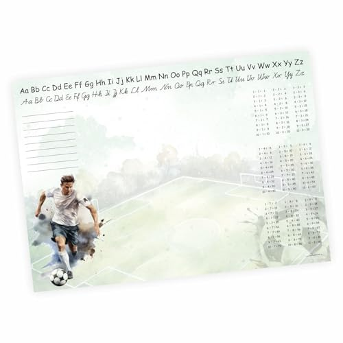 Papier A3 Schreibtischunterlage | Notizblock 50 Blatt Malunterlage am Fuß geleimt Schreibtisch Auflage (Fußball)