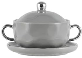 MZPOZB Sopera De Cerámica Cuenco de cerámica con diseño de nido de pájaro, cuenco for postre, sopa guisada de doble oreja, taza de sopa, cuenco de sopa de arroz(White)