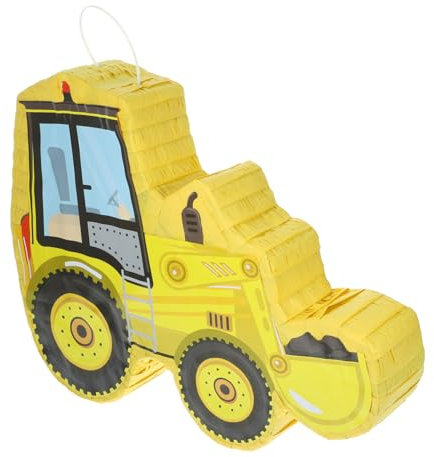 HOLIDYOYO Bagger Piñata Für Geburtstagsfeier Gelbe Baustellen-deko Strahlende Farben Robustes Design Für Mexikanische Themenpartys Kindergeburtstage Und Kreative Feierlichkeiten