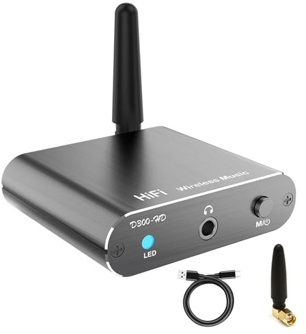 Receptor Bluetooth para estéreo doméstico, adaptador DAC Bluetooth 5.3 con salida RCA/óptica/AUX de 3.5 mm. Convierte altavoces con cable en receptor de audio inalámbrico de alta fidelidad para