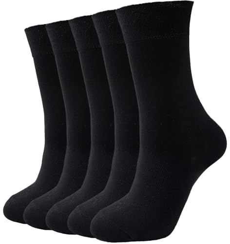 VoJoPi Women’s Cotton Crew Socks 5-Pack – Soft Breathable Lightweight Everyday Socks for Work, School & Casual Wear, UK 4-8