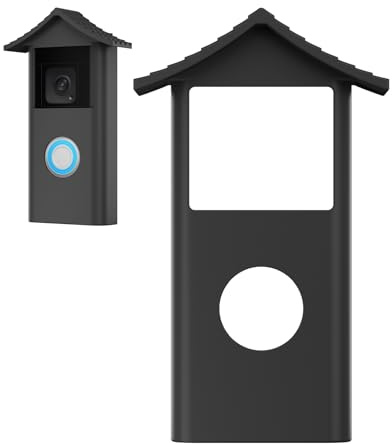 honecumi Silicone Case Compatible with Ring Battery Doorbell 2024 - Weatherproof Protective Case with Sun Canopy, Dustproof & UV Resistant, Durable Door Intercom Cover for Outdoor Indoor