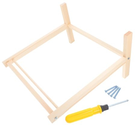Hohopeti Holz Kleiderständer für Puppen Miniatur Puppenkleiderhalter Stabiler Puppenhaus Garderobenständer Zubehör zur Organisierten Aufbewahrung von Puppenkleidung