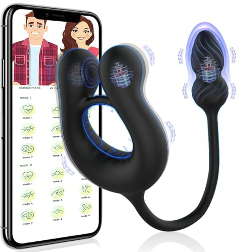 Anillo Vibradorador Pene Clítoris Juguetes Sexuales Hombre, Anillo Vibrador Pene Masculino Ereccion Estimulador Prostata Plug Anal, Vibradorador Hombre Juguetes Eróticos para Pareja Sexuales