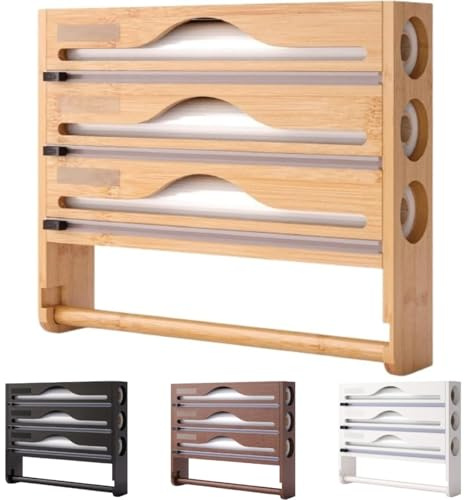 carta per alimenti, dispenser di pellicola in alluminio con taglierina e porta cucina, supporto portaoggetti per parete/cassetto da cucina