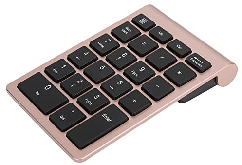 Xiuganpo RF304 22 Tasten Wireless Numeric Keypad USB Keyboard System Unterstützung für und 5 Millisekunden Reaktionsgeschwindigkeit für den Professionellen Einsatz (Roségold)
