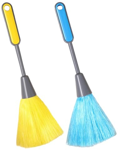 HAPZUR 2 plumeros de plástico de microfibra con mango largo, ideales para la limpieza profunda de huecos en el hogar y entre las teclas del teclado
