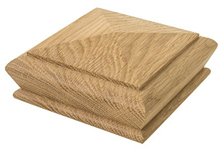 Solid Oak Pyramid Style Stair Newel Caps Rebate to fit 82mm Posts Full or Half (Full)