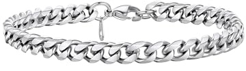 PROSTEEL Herren Armband Klassische Panzerkette 3,5/6/9/12mm 21cm kubanische Gliederkette Armband Herren Hip-Hop Armkette ModeSchmuck Accessoire für Männer Frauen Edelstahl/18k vergoldet