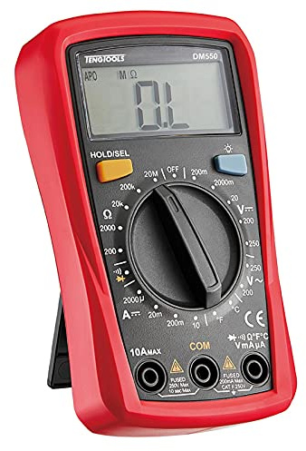 Teng Tools Digital DC AC Multimeter Voltmeter Ammeter & Temperature Probe DM550