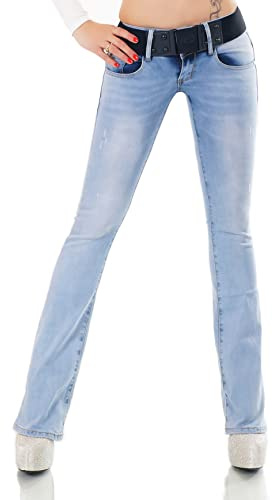 Jeans da donna Bootcut, pantaloni a zampa, pantaloni a zampa, denim stretch, cintura XS-XL, M