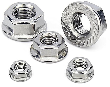 BREAKA Sechskant-Flanschmutter aus Edelstahl 304, M3, M4, M5, M6, M8, M10, M12, M20, Flansch-Sicherungsmuttern, rutschfeste selbstsichernde Mutter mit Zahn DIN6923 (Size : M10(5pcs))