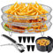 10Pcs Air Fryer Rack for Ninja Dural,3 Layer Stainless Steel Stacking Bacon Rack with 6 Silicone Feet 1 Anti-Scald Clip,Air Fryer Accessories for Ninja Baking Roasting Air Fryer Oven (10PCS)