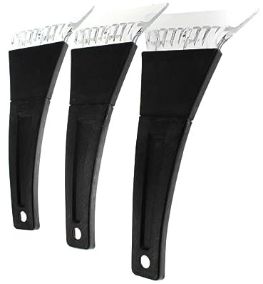 PACKOVE 3 Stück Auto Schneeräumer Aus Robustem Kunststoff Schwarz Ergonomischer Eiskratzer Und Schneeschaufel Für Windschutzscheiben Rutschfestes Design Für Wintereinsatz