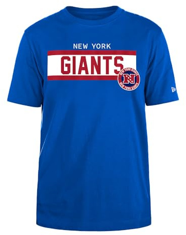 New York Giants Unisex NFL Regular T-Shirt High Density Ink Screenprint Front Graphic New York Giants Original Team Color T-Shirt (1er Pack)