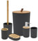 Anika Bathroom Accessory Set/Modern Bathroom Essentials Set/Includes Toothbrush Holder, Waste Bin, Toilet Brush, Cup, Soap Dish and Soap Dispenser (Grey)
