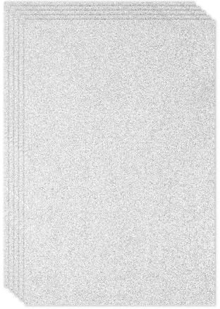 PATIKIL Foglio di Schiuma Eva Brillante Argentato 11.8 X 7.9 Pollici 2mm di Spessore Con Adesivo Posteriore Feltro Brillante Eva per Progetti Fai da Te, 5 Pezzi