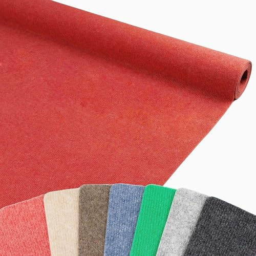 MadeInNature - Moqueta con aguja Malta, Moqueta de longitud y colores a elegir, rojo 2 x 3 m, antifuego B1, moqueta para ferias, stands, eventos, salón...