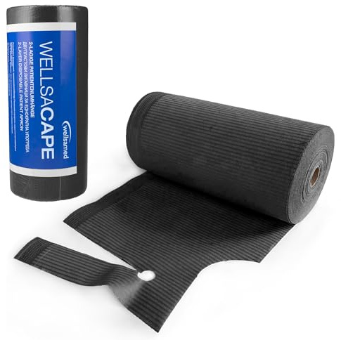 wellsamed wellsacape Patientenumhang, Patientenservietten, Bereichskleidung, Kleidungsschutz, Kittel Schürze Latz Einweg, 2-lagig, 1 Rolle à 80 Stück, 54 x 60 cm (Schwarz)