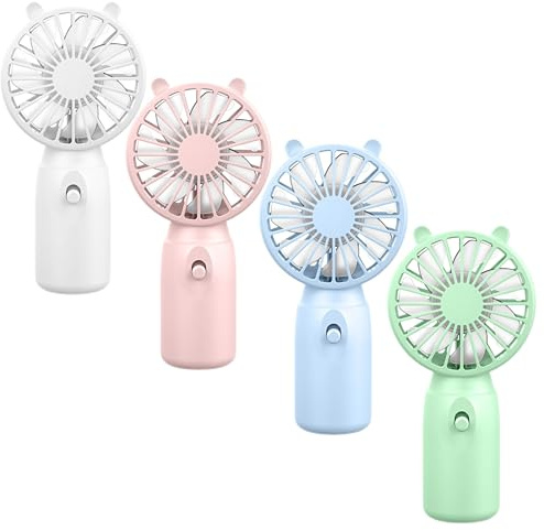 Portable Handheld Fan,4 pack Colorful Mini Hand Fan Battery Operated Personal Portable Fans Pocket Design For Travel/Summer/Outdoor/Makeup/Party,Gifts For Kids Girls Women Men