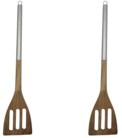 Fackelmann 9312550B Pelle à Servir Spatule en Bois Cuisine Ustensiles de Dimensions 35,5 x 7,4 x 1,5 cm INOX