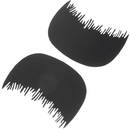Pettine per Fibre Capelli Nero in Plastica 2 Pezzi | Strumento per Contorno Frontale, Sicuro Sul Cuoio Capelluto, Pratico da Portare