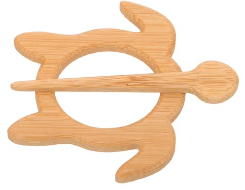 OUNONA Broche Pull en Bois Tortue Artisanale, Épingle Châle et Cardigan Décorative pour Femmes, Épingle Foulard Animale Élégante, Accessoire Mode Naturel et Unique, Présent Original