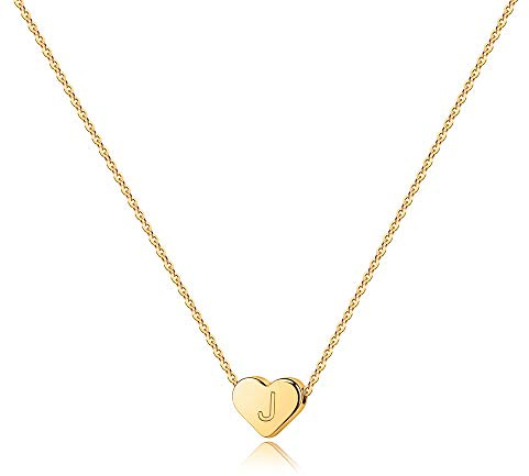 Turandoss Easter Basket Stuffers for Kids Teen Girls - 5 6 7 8 9 10 11 12 13 14 15 16 Year Old Girls Gifts, Dainty 14K Gold Plated Heart Initial J Letter Necklace Jewelry Easter Gifts