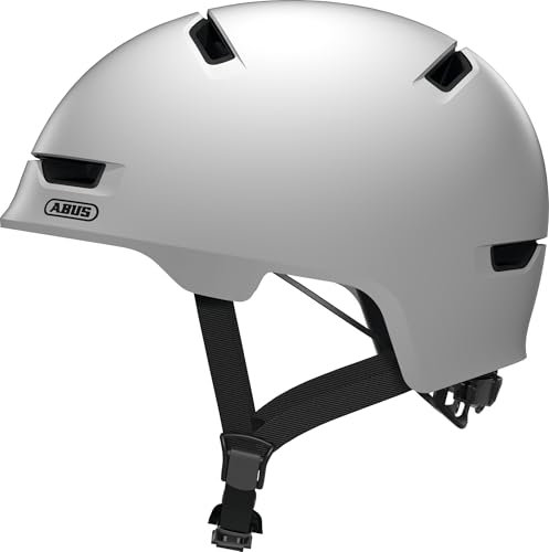 ABUS Stadthelm Scraper 3.0 - Robuster Hartschalen-Fahrradhelm für den Stadtverkehr - für Damen und Herren - Weiß Matt, Größe M, M (54-58 cm)
