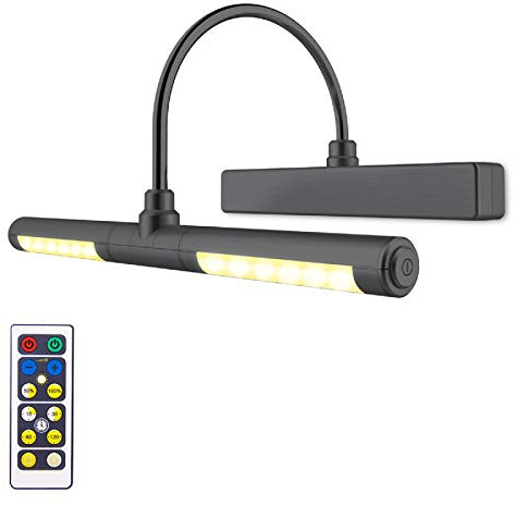 LUXSWAY Wireless Picture Light Battery Operated, Remote Control Painting Light with Rotatable Head, Dimmable and Timer Off, Wall Art Lights for Pictures Painting Artworking Display-Black