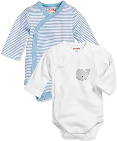 Playshoes Unisex schnizler baby småbarn långärmad skötväska i 2-pack, blå, 62 cm