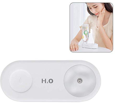 RANRANHOME Ultrasonic Mini Humidifier, 2000Mah Quiet Small Cool Mist Humidifier with Night Light, 2 Mist Modes USB Personal Portable Water Bottle Humidifiers for Bedroom/Travel/Office,White