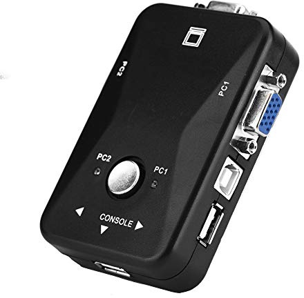 KVM Switch, ABS USB 2.0 VGA Switcher Video Sharing Adapter för 3X, för / 98 / 98SE(2 ports)
