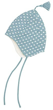 Finkid Tipsa Blau - Bequeme Kinder Baumwollstrick Zipfelmütze, Größe 52 - Farbe Smoke Blue - Offwhite
