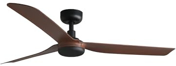 Faro PUNT Schwarzer, dunkler Holz-Deckenventilator mit 3 Flügeln und Gleichstrommotor