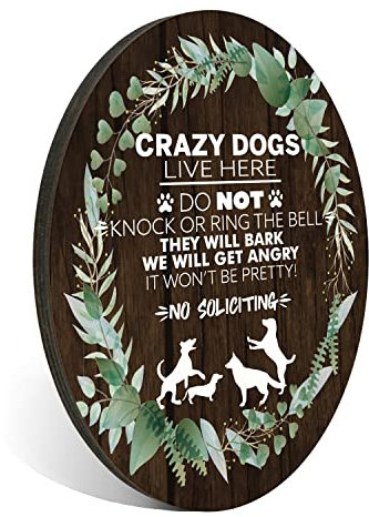 Front Door Do Not Knock or Ring Bell Sign, Dog Doorbell Sign, No Soliciting Sign for House, for Indoor/Outdoor Home or Business Use, 4 x 5 (with Strong Adhesive Tape) - PMB026 Multicolor