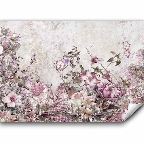 murando Fototapete Premium-Vlies Blumen Vintage 400x280cm Foto Tapete Schlafzimmer Wohnzimmer Vliestapete XXL Wandtapete Motivtapeten Bildtapete 3d Effekt Wand Dekoration Flur Betonoptik b-A-0523-a-a