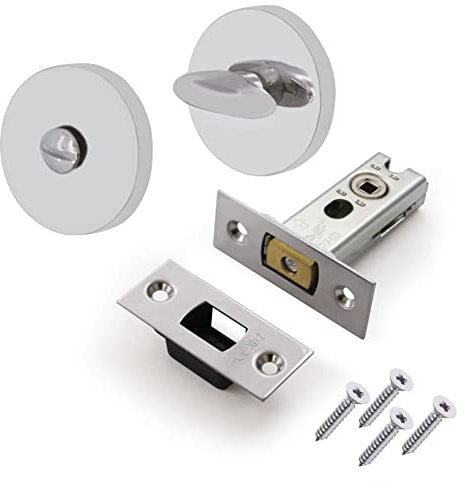 EAI Polished Chrome Bathroom Tubular Deadbolt Kit, 64mm Case, 44mm Backset